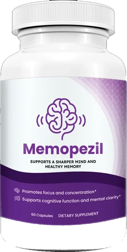 Memopezil bottle of memory, focus and mental clarity capsules