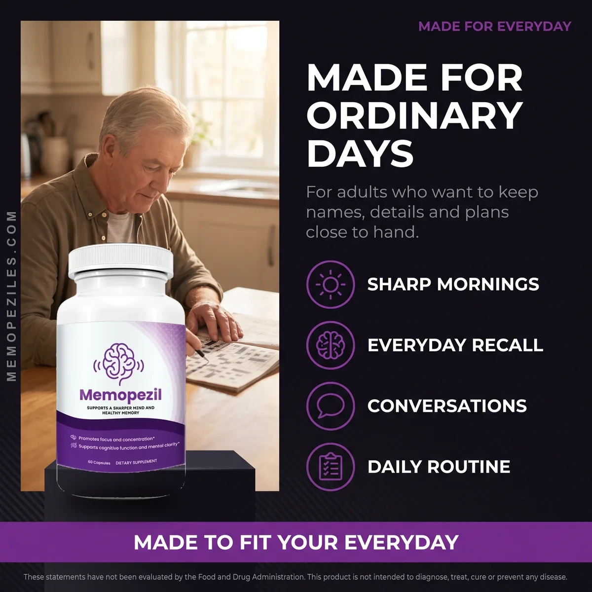 Who Memopezil is for: adults who want a simple twice-daily memory and focus habit for everyday use